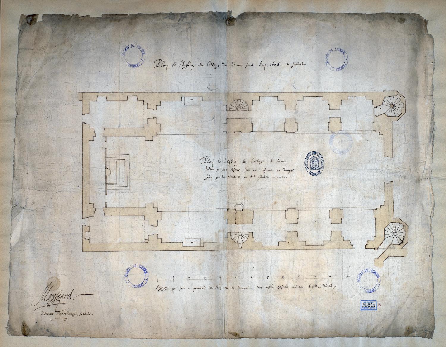 Projet pour l'église par E. Martellange, juillet 1606 (Vienne, Médiathèque, M 211/2)