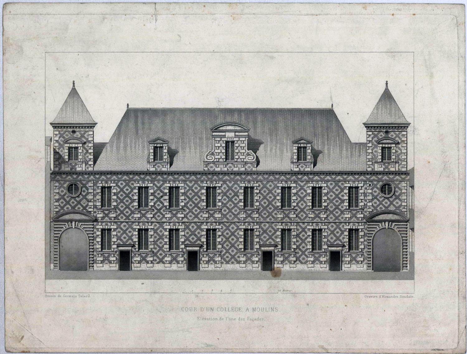 Collège de jésuites de Moulins, dit collège Sainte-Marie, puis école centrale, actuellement palais de justice