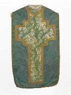 chasuble, étole, voile de calice, bourse de corporal (non étudiée) : ornement vert