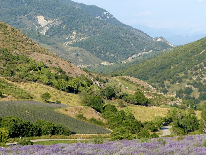 Site archéologique de Macuègne Bas. Vue de situation prise de l'ouest.