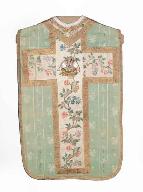 chasuble, manipule, voile de calice, bourse de corporal : ornement vert n°2