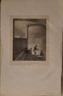 Estampe de Godefroy Engelmann - Palier du grand escalier du château de Randan