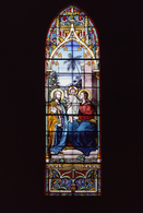 Verrière : Sainte Famille (baie 5), verrière figurée
