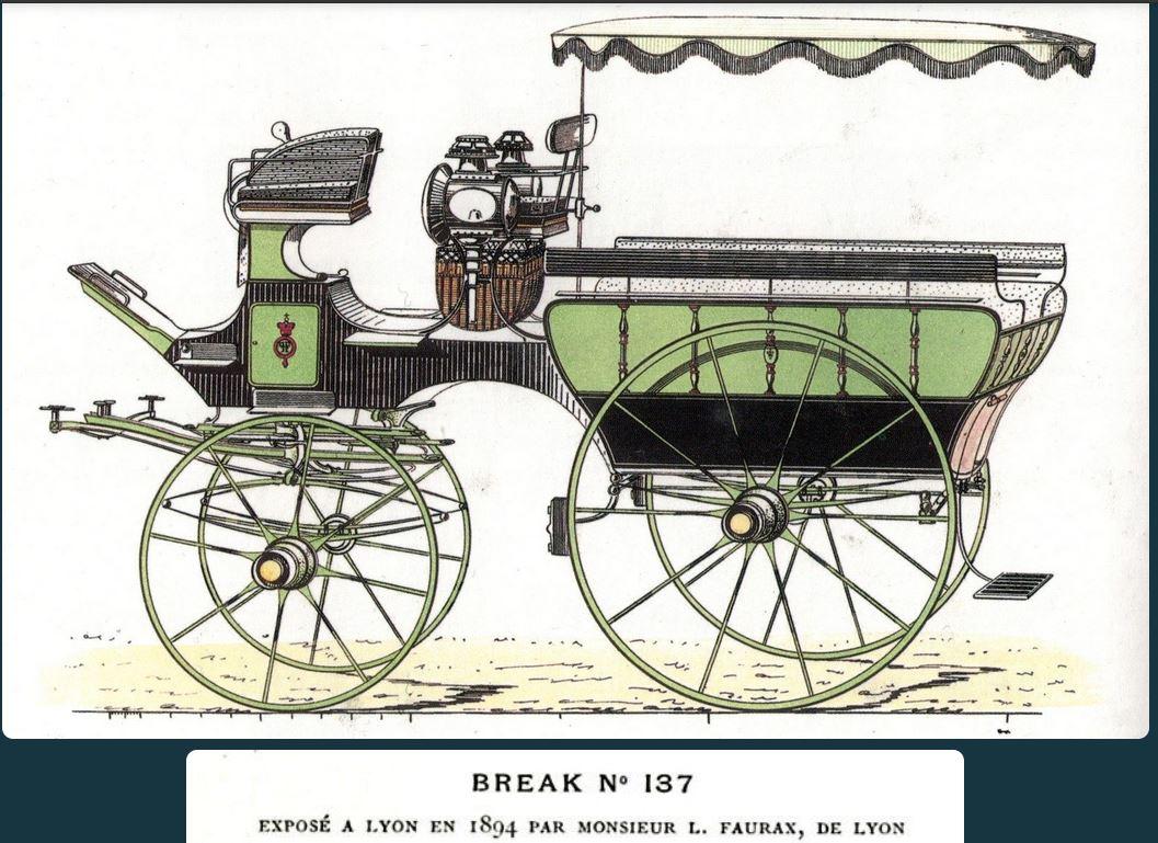 Ets Faurax et Cie carrosserie de luxe : véhicule Break n° 137, 1894 (Fondation Berliet)