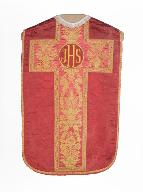 chasuble, étole, manipule, bourse de corporal : ornement rouge