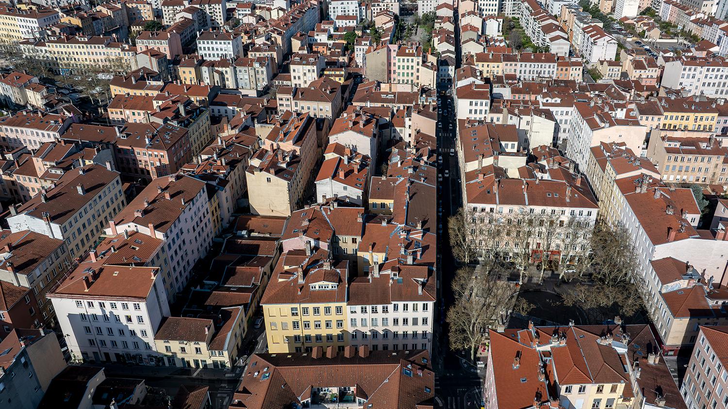 Vue d'ensemble secteur des immeubles-ateliers (vue drone)