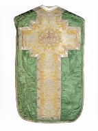 chasuble, étole, bourse de corporal : ornement vert n°2