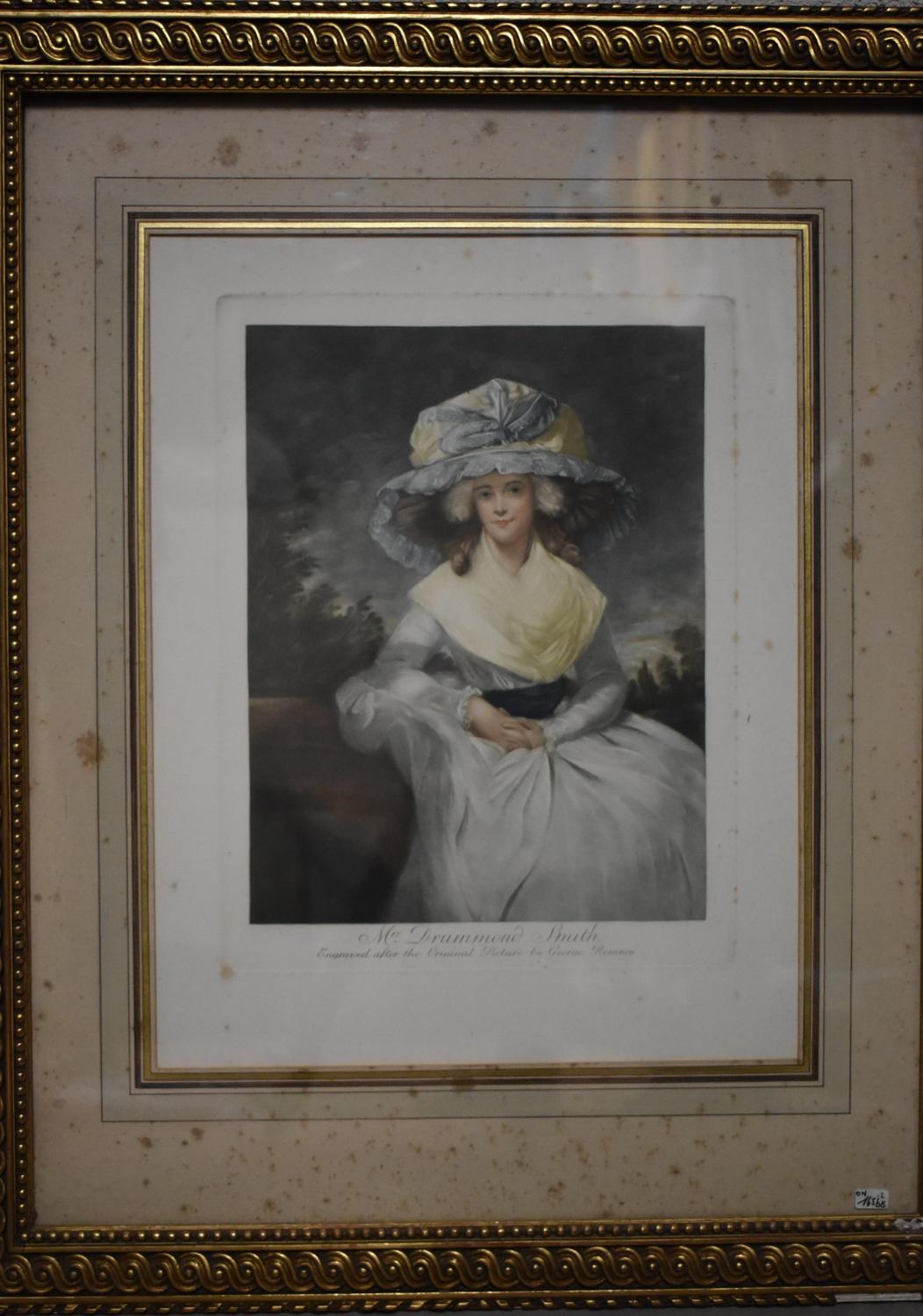 Lithographie et rehauts de gouache - Portrait de Mrs Drummond Smith